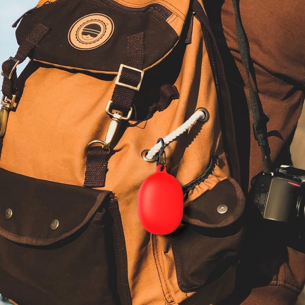 Anker Soundcore Liberty 3 Pro True Wireless 이어버드와 호환되는 Geekria 실리콘 케이스, 키체인 후크 충전 포트가 있는 이어폰 스킨 커버 보호 케이스(빨간색)