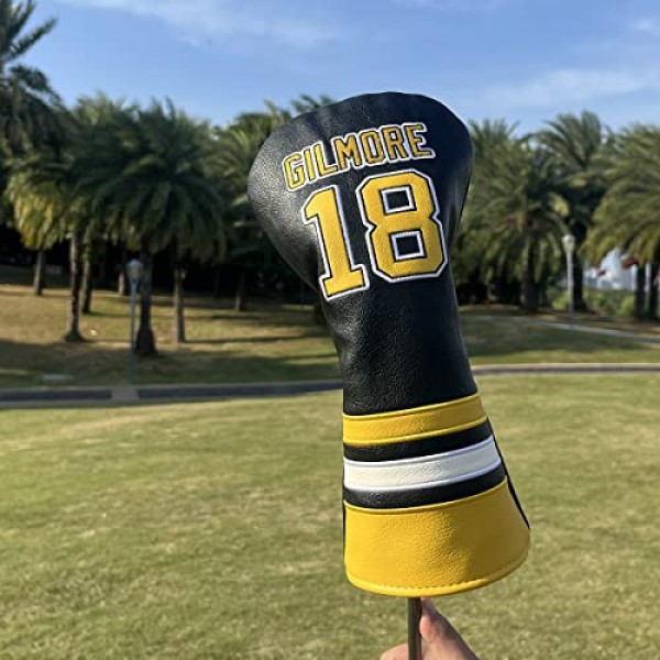 골프 헤드커버 골프 클럽 헤드 커버 스포츠 스타일 넘버 18 프리미엄 가죽 드라이버 페어웨이(FW) 우드 하이브리드(UT) 번호 태그 포함, 골프 블레이드 말렛 퍼터 커버