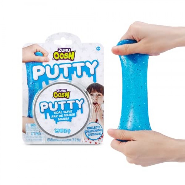 ZURU의 Oosh Putty 4 팩, Gooey Slime 및 Epic Stretchy Slime(소녀 및 어린이용)(블루, 핑크, 그린, 오렌지)