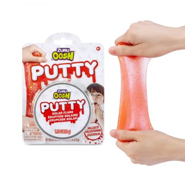 ZURU의 Oosh Putty 4 팩, Gooey Slime 및 Epic Stretchy Slime(소녀 및 어린이용)(블루, 핑크, 그린, 오렌지)