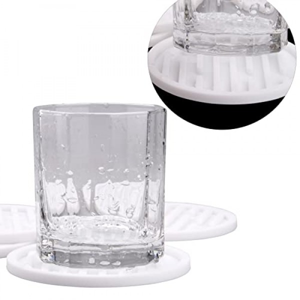 음료용 Smithcraft 실리콘 컵받침, 8개 코스터 세트, 커피 나무 테이블용 음료 컵받침, 홀더가 있는 귀여운 컵 컵받침, 바용 재미있는 컵받침, 모든 종류의 컵과 안경에 적