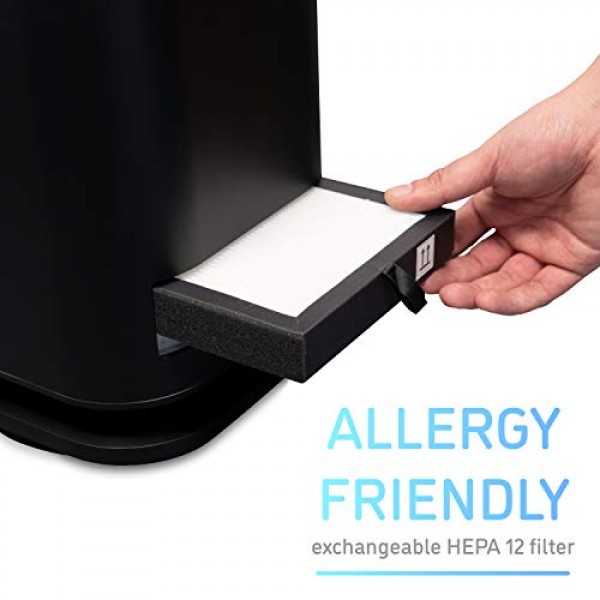 djive Flowmate Tower One 타워 팬, 앱 및 Alexa 제어 기능이 있는 무음 팬, HEPA 12 필터가 포함된 공기 청정기