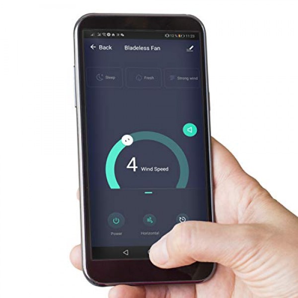 djive Flowmate Tower One 타워 팬, 앱 및 Alexa 제어 기능이 있는 무음 팬, HEPA 12 필터가 포함된 공기 청정기