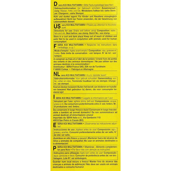 sera Koi Multivitamin 100 ml - 더 많은 활력을 위한 추가 비타민