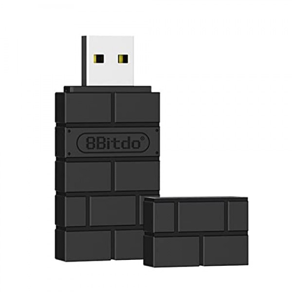 8Bitdo 어댑터 스위치 컨트롤러 어댑터 Windows, Mac 및 Raspberry Pi용 2 USB 무선, Xbox 시리즈 X 및 S 컨트롤러, Xbox One Bluetooth 컨트롤러, PS5/PS4/PS3 컨트롤러와 호환 가능