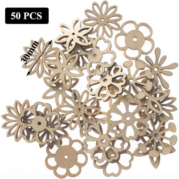 Nsiwem 나무 분산 장식 300 조각 분산 장식 꽃 나무 꽃 디스크 나무 디스크 테이블 장식 공예에 대 한 나무 장식 DIY 공예 그림 염색 20mm/30mm 혼합 패턴