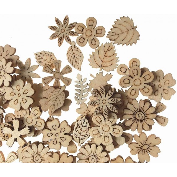 Nsiwem 나무 분산 장식 300 조각 분산 장식 꽃 나무 꽃 디스크 나무 디스크 테이블 장식 공예에 대 한 나무 장식 DIY 공예 그림 염색 20mm/30mm 혼합 패턴