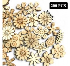 Nsiwem 나무 분산 장식 300 조각 분산 장식 꽃 나무 꽃 디스크 나무 디스크 테이블 장식 공예에 대 한 나무 장식 DIY 공예 그림 염색 20mm/30mm 혼합 패턴