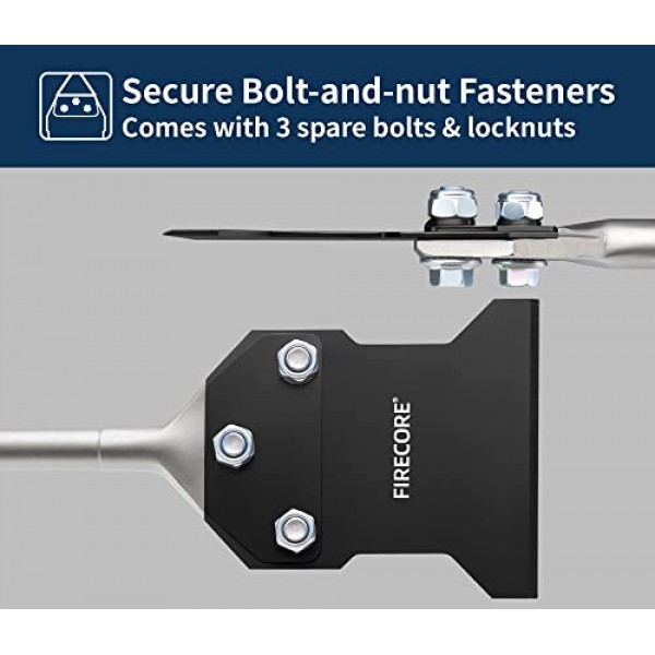 교체 블레이드가 포함된 SDS Plus 바닥 스크레이퍼, Firecore 4인치 x 10인치 녹 방지 타일 제거 도구 회전식 해머 드릴용 얇은 세트 리무버 치즐 비트, 바닥 접착제 리무버 F