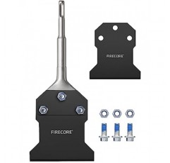 교체 블레이드가 포함된 SDS Plus 바닥 스크레이퍼, Firecore 4인치 x 10인치 녹 방지 타일 제거 도구 회전식 해머 드릴용 얇은 세트 리무버 치즐 비트, 바닥 접착제 리무버 F