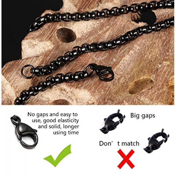 FIBO STEEL 2-4 mm 스테인리스 스틸 남녀공용 롤로 케이블 체인 목걸이, 40.6 - 91.4 cm