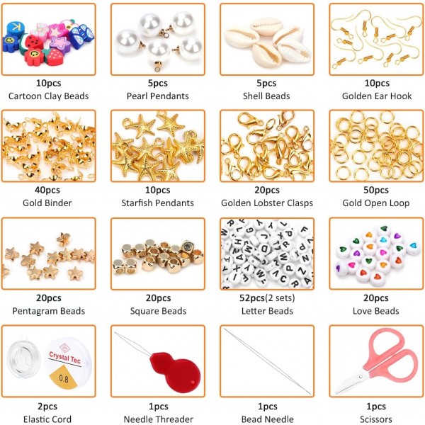 Cgboom 5546 pcs 폴리머 클레이 비즈, 24 색 클레이 비즈 폴리머 클레이 비즈 6mm heishi 비즈 목걸이 팔찌 diy 세트, 성인용 플랫 비즈 키즈 스타일 2