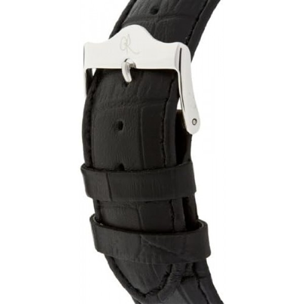 Orphelia 남성용 시계 Rich History 아날로그 쿼츠 가죽 블랙/블랙