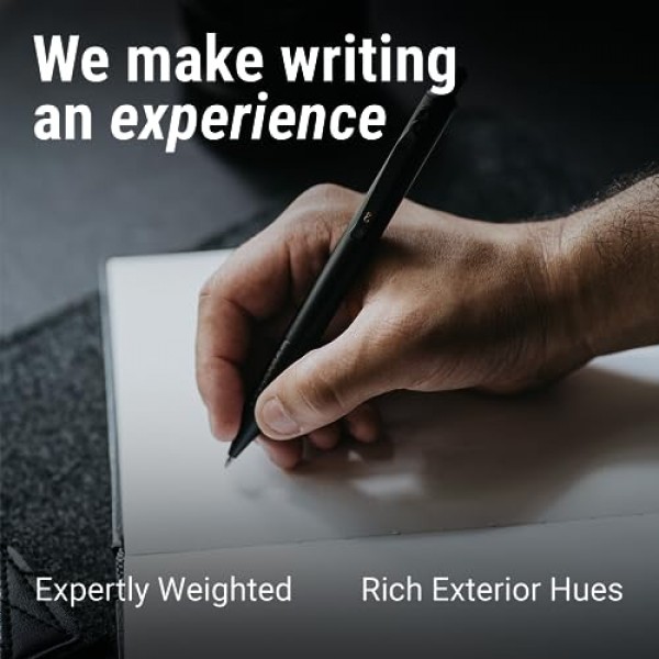 Everyman Black Grafton 펜, 프리미엄 젤 잉크가 포함된 EDC 펜, 고급 금속 필기구, 사무실, 비즈니스, 임원용 선물