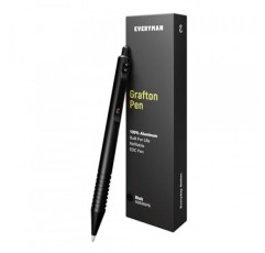Everyman Black Grafton 펜, 프리미엄 젤 잉크가 포함된 EDC 펜, 고급 금속 필기구, 사무실, 비즈니스, 임원용 선물