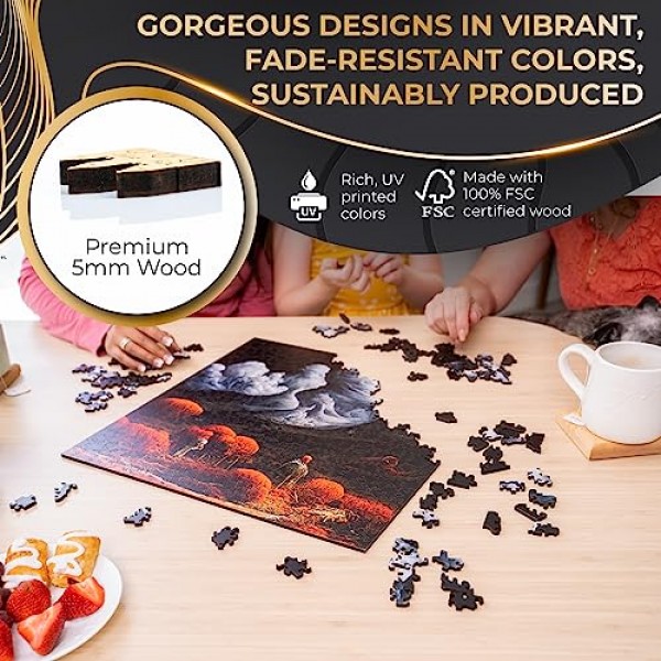 ZenChalet - 성인을 위한 미스터리 랜드 나무 직소 퍼즐 500피스 - 당신에게 도전하도록 설계된 성인을 위한 하드 퍼즐 - 영감을 주는 나무 컷 퍼즐, 친구나 가족을 위한 훌
