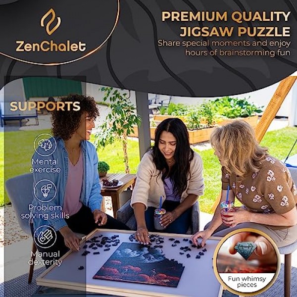 ZenChalet - 성인을 위한 미스터리 랜드 나무 직소 퍼즐 500피스 - 당신에게 도전하도록 설계된 성인을 위한 하드 퍼즐 - 영감을 주는 나무 컷 퍼즐, 친구나 가족을 위한 훌