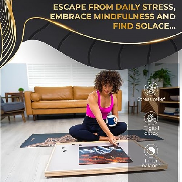 ZenChalet - 성인을 위한 미스터리 랜드 나무 직소 퍼즐 500피스 - 당신에게 도전하도록 설계된 성인을 위한 하드 퍼즐 - 영감을 주는 나무 컷 퍼즐, 친구나 가족을 위한 훌