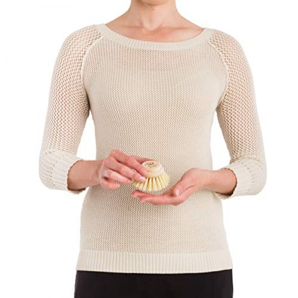 처리되지 않은 너도밤나무로 제작된 Redecker Tampico 섬유 교체 헤드, 2인치