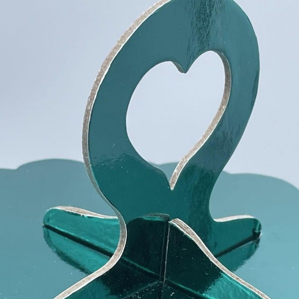 XIXIMENG 4 PACK 골판지 컵케익 스탠드 3단 레이스 에지 디저트 스탠드, 골판지 컵케익 스탠드(녹색)