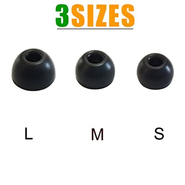 Anker Soundcore Life P3 팁용 Luckvan 실리콘 이어 팁 Soundcore Life P3/P2 이어버드용 교체 이어버드 팁 6쌍 LMS Black