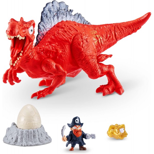 ZURU SMASHERS 7488B 스매셔 다이노 아일랜드 서프라이즈 에그, 자이언트 스컬, 상어 & 7487B 스매셔 다이노 아일랜드 서프라이즈 메가 에그, 스피노사우루스, 수집용 장난감,