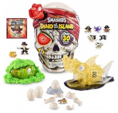ZURU SMASHERS 7488B 스매셔 다이노 아일랜드 서프라이즈 에그, 자이언트 스컬, 상어 & 7487B 스매셔 다이노 아일랜드 서프라이즈 메가 에그, 스피노사우루스, 수집용 장난감,