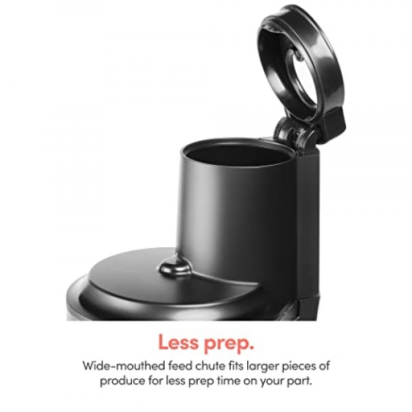 nutribullet 슬로우 주서기, 저속 저작 주서기, 청소 용이, 조용한 모터 및 역방향 기능, BPA 프리, 브러시가 포함된 콜드 프레스 주서기, 150와트, 차콜 블랙, NBJ50300, 24온스