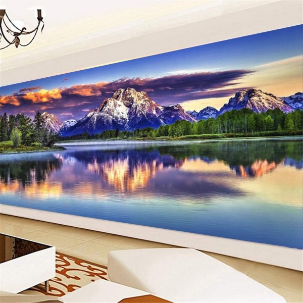 Nicole Knupfer DIY 다이아몬드 페인팅 5D 다이아몬드 페인팅 자연 경관 세트 전체 드릴 자수 대형 사진 다이아몬드 페인팅 홈 벽 장식 (120x50cm)