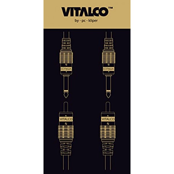 VITALCO RCA - 6.3mm 잭 케이블 5m 2 x Male RCA Male - 2 x 대형 잭 모노 오디오 어댑터