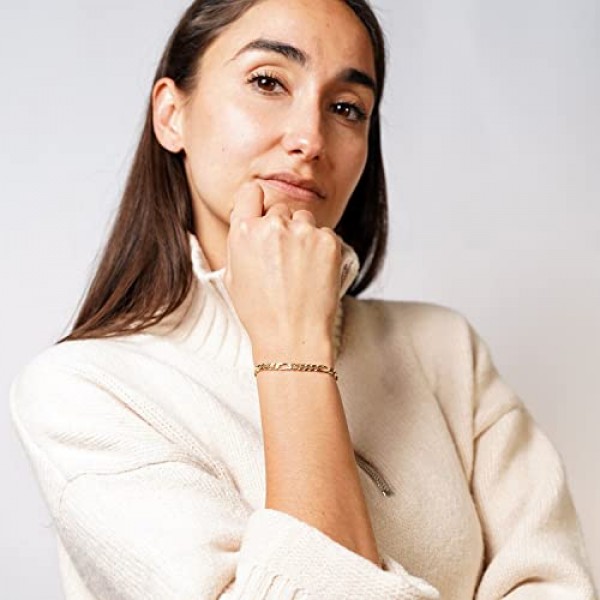 Trendor 팔찌 골드 실버 925 피가로 폭 4.3mm 남성과 여성을 위한 매력적인 팔찌 패션 선물 아이디어 51398