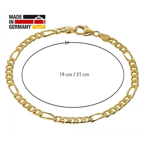 Trendor 팔찌 골드 실버 925 피가로 폭 4.3mm 남성과 여성을 위한 매력적인 팔찌 패션 선물 아이디어 51398