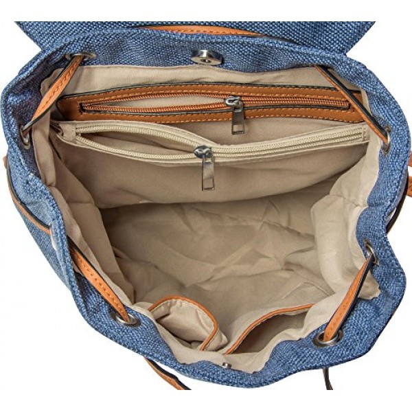 style브레이커 여성용 스팽글 플랩 백팩 린넨룩백 02012155, 브라운, 배낭