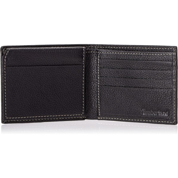 Timberland Men's Leather Wallet with Patch 포켓 여행 액세서리-접이식 지갑 원 사이즈 블랙(Sportz)