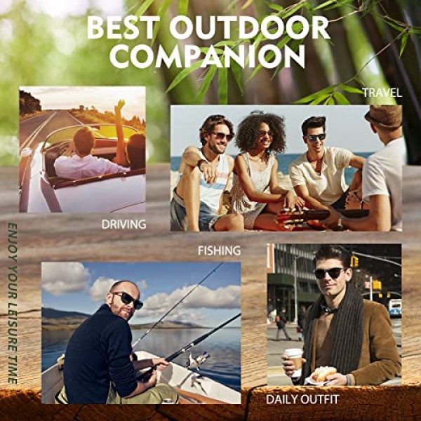 CGID 목재 편광 선글라스 남성 여성 거울 오리지널 UV400 CAT 3 M08