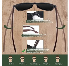 CGID 목재 편광 선글라스 남성 여성 거울 오리지널 UV400 CAT 3 M08