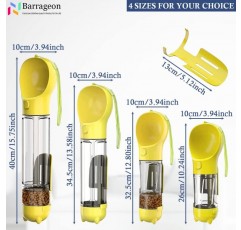 Barrageon 강아지 물병 음료수 병 애완 동물 음료수 병 500ML 쓰레기 국자가있는 휴대용 수유 용기 7 롤 x 350 애완 동물 똥 가방 야외 캠핑 워킹 (노란색) 500ML 물 노란색