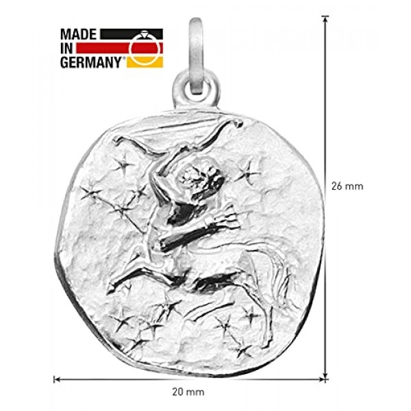 Trendor 궁수 자리 조디악 로그인 직경 20 mm 및 목걸이 남성 또는 여성을위한 925 실버 조디악 로그인 펜던트 마법의 목걸이 51610-12