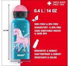 SIGG - 어린 이용 알루미늄 물병 - KBT - 누출 방지 - 깃털처럼 가벼운 - BPA 프리 - 기후 중립 인증 - 0.4L 17 Bella Unicorn