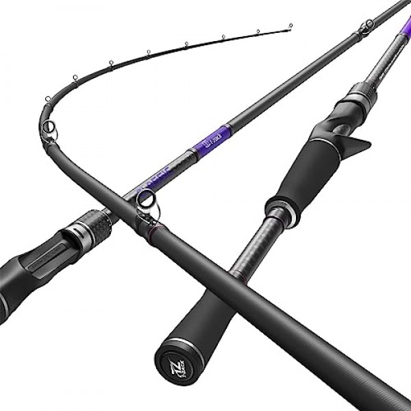 베이트캐스팅 로드, 30T Toray 카본이 포함된 중형 캐스팅 로드, Fuji 가이드, 민물 및 바닷물용 일체형 초경량 베이트캐스터 로드.