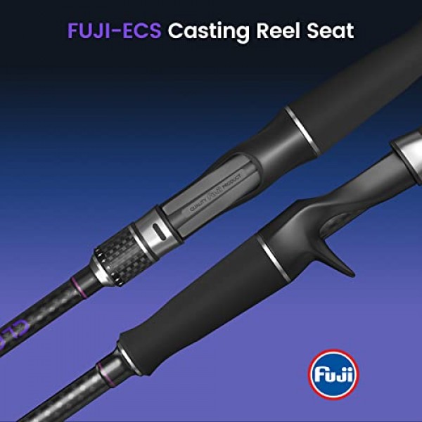 베이트캐스팅 로드, 30T Toray 카본이 포함된 중형 캐스팅 로드, Fuji 가이드, 민물 및 바닷물용 일체형 초경량 베이트캐스터 로드.