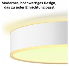 Philips Hue White Amb. Enrave 천장 조명 LED M 흰색 19.2W 2400lm 조광기 스위치 포함, 915005996601