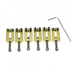 KAISH 솔리드 브래스 기타 브리지 안장 Stratocaster/Telecaster 용 니켈 나사가있는 황동 안장 10.8mm 문자열 간격