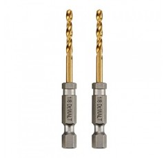 DEWALT 드릴 비트 세트, 1/8, 2개, 질화 티타늄 코팅, 최적의 내구성을 위한 테이퍼형 코어(DD5108T)