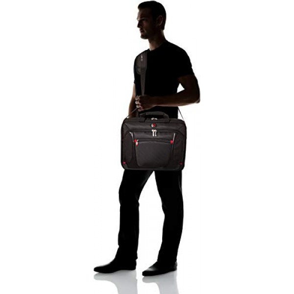 Wenger Sensor 서류 가방, 걸이용 노트북 가방, 노트북 최대 15인치, 9리터, 여성 남성, 사무실 비즈니스 대학 학교, 블랙/그레이