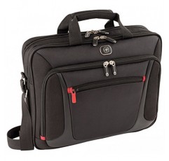 Wenger Sensor 서류 가방, 걸이용 노트북 가방, 노트북 최대 15인치, 9리터, 여성 남성, 사무실 비즈니스 대학 학교, 블랙/그레이