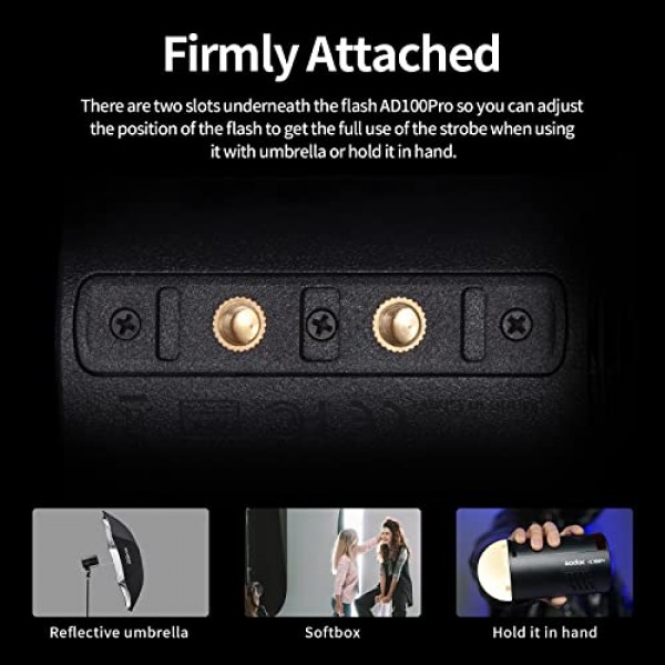 Godox AD100Pro AD100 PRO 100Ws 2.4G TTL 플래시 스트로브 모노라이트(2600mAh 리튬 배터리, 1/8000 HSS, 0.01-1.5초 재활용, 360회 최대 전력 플래시 포함)