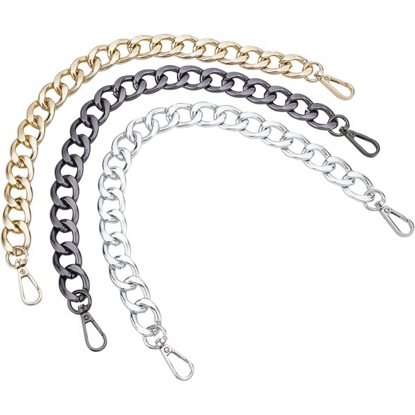 PandaHall 3 색 40cm 금속 가방 체인, 지갑 숄더 백 클러치 DIY 가방 만들기에 대 한 걸쇠와 Chunky 핸드백 핸들 가방 핸들 교체