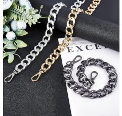 PandaHall 3 색 40cm 금속 가방 체인, 지갑 숄더 백 클러치 DIY 가방 만들기에 대 한 걸쇠와 Chunky 핸드백 핸들 가방 핸들 교체