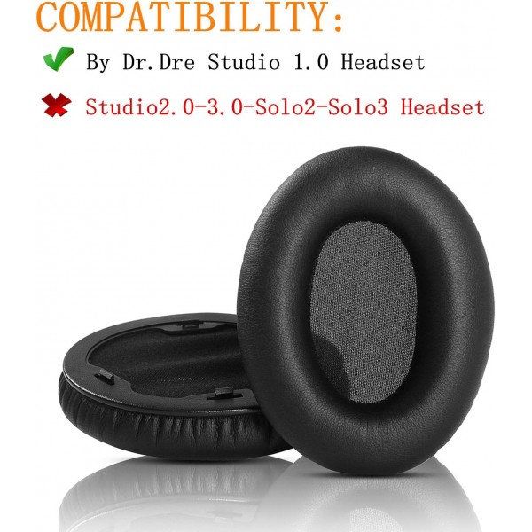 Beats Dr.Dre Studio 1.0 헤드셋과 호환되는 교체용 폼 이어패드 쿠션 헤드밴드 1세트